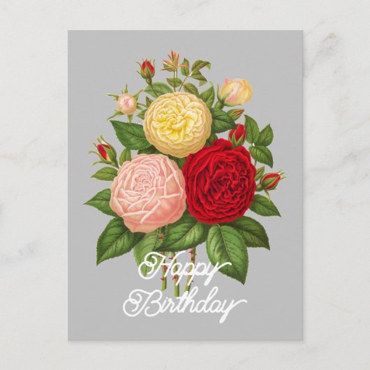 ヴィンテージエレガントセラインフォレジエバラ誕生日 ポストカード (正面)