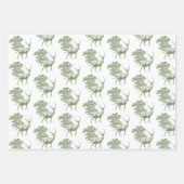 ヴィンテージエレガントセージグリーントイレディアウッズ ラッピングペーパーシート (正面3)