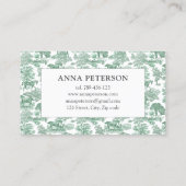 ヴィンテージエレガントセージグリーントイレホース 名刺 (裏面)