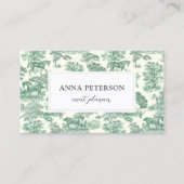 ヴィンテージエレガントセージグリーントイレホース 名刺 (正面)