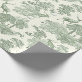 ヴィンテージエレガントセージ緑のディアウッドランドトワール ラッピングペーパー (角)