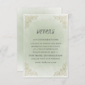 ヴィンテージエレガントセージ緑の金ゴールド詳細 エンクロージャーカード (正面/裏面)