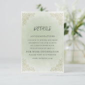 ヴィンテージエレガントセージ緑の金ゴールド詳細 エンクロージャーカード (スタンド正面)