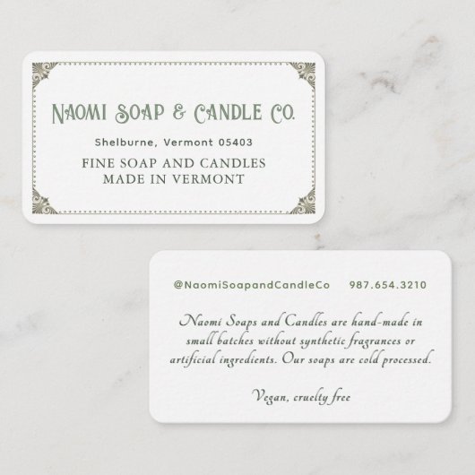 ヴィンテージエレガントソーキャンドルエンクロージャカー縁どド エンクロージャーカード (正面/裏面)