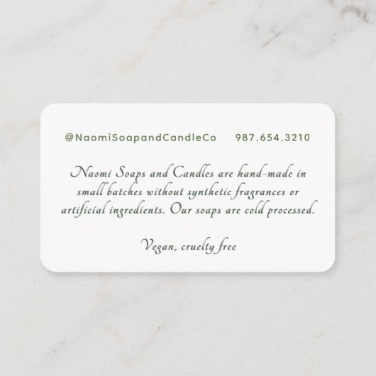 ヴィンテージエレガントソーキャンドルエンクロージャカー縁どド エンクロージャーカード (裏面)