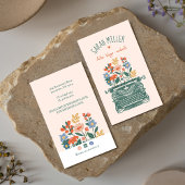 ヴィンテージエレガントタイプライター咲き花ブロガー 名刺