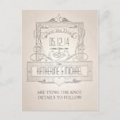 ヴィンテージエレガントタイポグラフィ日付はがきを保存 案内ポストカード (正面)