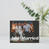 ヴィンテージエレガントタイポグラフィ70結婚s ポストカード (スタンド正面)