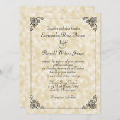 ヴィンテージエレガントタンパーチメント紙スタイル結婚ズ 招待状 (正面/裏面)