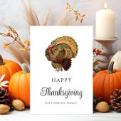 ヴィンテージエレガントターキーのフレンドサイディング 招待状