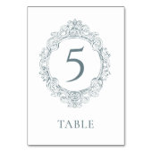 ヴィンテージエレガントダスティブルーバロ結婚ーク テーブルナンバー (正面)