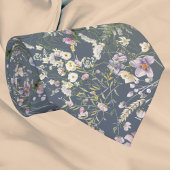 ヴィンテージエレガントダスティブルーフローラ結婚ズネクタイ ネクタイ