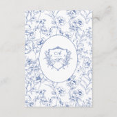 ヴィンテージエレガントダスティブルーフローラ結婚ズ詳細 エンクロージャーカード (裏面)