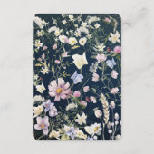 ヴィンテージエレガントダスティブルーフローラ結婚ズ エンクロージャーカード (裏面)