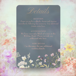 ヴィンテージエレガントダスティブルーフローラ結婚ズ エンクロージャーカード