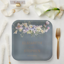 ヴィンテージエレガントダスティブルーフローラ結婚ズ