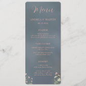 ヴィンテージエレガントダスティブルーフローラ結婚ズ メニュー (正面)