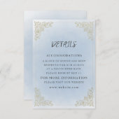 ヴィンテージエレガントダスティブルー金ゴールド エンクロージャーカード (正面/裏面)