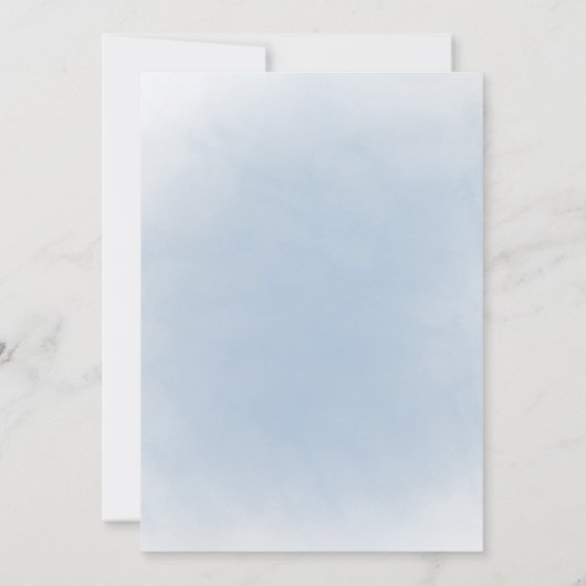 ヴィンテージエレガントダスティブルー金ゴールド 招待状 (裏面)