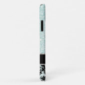 ヴィンテージエレガントダマスクアきらきら光るクアブルーモノグラムの Case-Mate iPhoneケース (裏面/右)