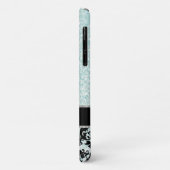 ヴィンテージエレガントダマスクアきらきら光るクアブルーモノグラムの Case-Mate iPhoneケース (裏面/左)