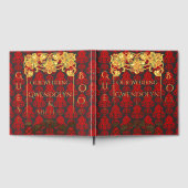 ヴィンテージエレガントダマスクレッド ゲストブック (全面)