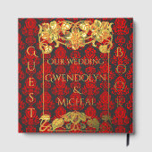 ヴィンテージエレガントダマスクレッド ゲストブック (裏面)