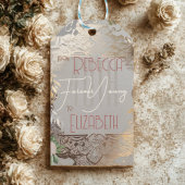 ヴィンテージエレガントダマスクレース金ゴールドパターンギフトラベル ギフトタグ