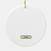 ヴィンテージエレガントダマスク海軍ブルーイエローモノグラム セラミックオーナメント (裏面)