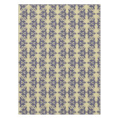 ヴィンテージエレガントダマスク海軍ブルーイエローモノグラム テーブルクロス (正面)