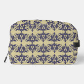 ヴィンテージエレガントダマスク海軍ブルーイエローモノグラムA ドップキット (裏面)