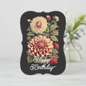 ヴィンテージエレガントダリアフラワーハッピーバースデー (スタンド正面)
