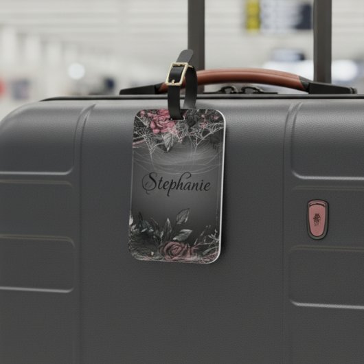 ヴィンテージエレガントダークバラモノグラム ラゲッジタグ