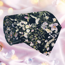 ヴィンテージエレガントダークブルーフローラ結婚ズネクタイ ネクタイ