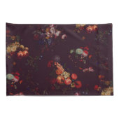 ヴィンテージエレガントダークマゼンタブルゴーニュフローラ 枕カバー (裏面-右)