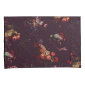 ヴィンテージエレガントダークマゼンタブルゴーニュフローラ 枕カバー (正面右)