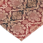 ヴィンテージエレガントダークレッドベージュダマスク織り ショートテーブルランナー (コーナー)