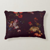 ヴィンテージエレガントダークBurgundy Moodyオランダフローラ アクセントクッション (正面)