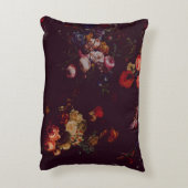 ヴィンテージエレガントダークBurgundy Moodyオランダフローラ アクセントクッション (裏面(縦))