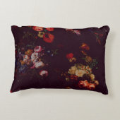 ヴィンテージエレガントダークBurgundy Moodyオランダフローラ アクセントクッション (裏面)