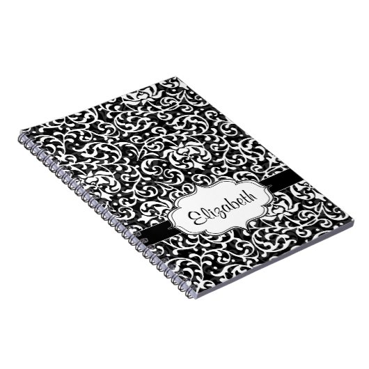 ヴィンテージエレガントチューダーガーデンダマスクパターン ノートブック (右側)