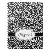 ヴィンテージエレガントチューダーガーデンダマスクパターン ノートブック (正面)