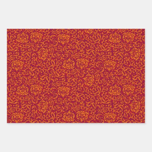 ヴィンテージエレガントチューダーバラダマスク ラッピングペーパーシート (正面)