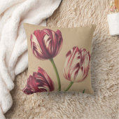 ヴィンテージエレガントチューリップアートフローラ装飾用クッション クッション (ブランケット)
