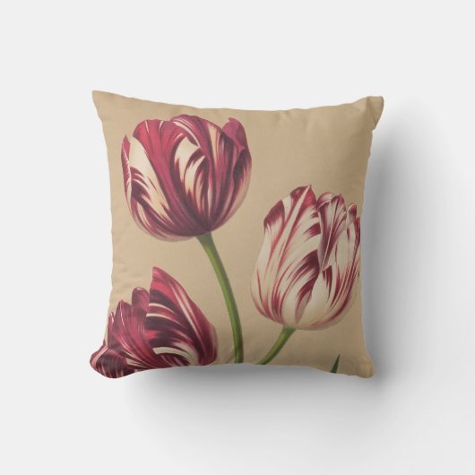 ヴィンテージエレガントチューリップアートフローラ装飾用クッション クッション (正面)