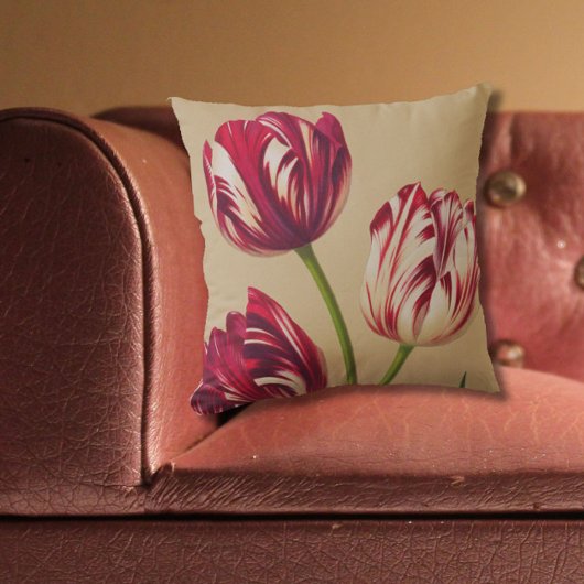 ヴィンテージエレガントチューリップアートフローラ装飾用クッション クッション