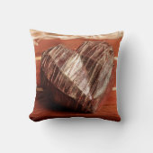 ヴィンテージエレガントチョコレートハート装飾用クッション クッション (正面)