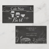 ヴィンテージエレガントチョークカフェパブバーコーヒーカード 名刺 (正面/裏面)