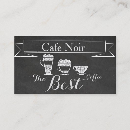 ヴィンテージエレガントチョークカフェパブバーコーヒーカード 名刺 (正面)