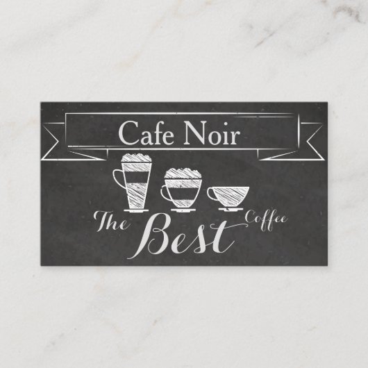 ヴィンテージエレガントチョークカフェパブバーコーヒーカード 名刺 (正面)